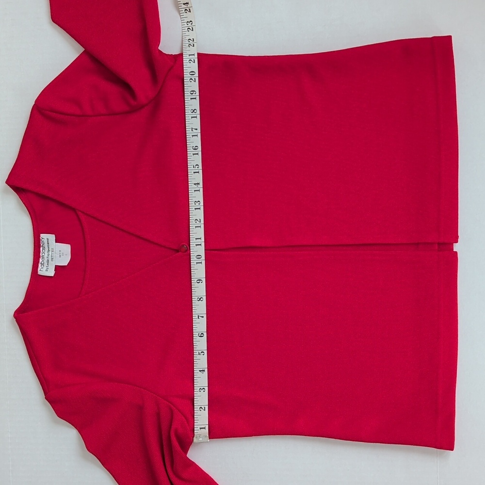 Vtg. Haberdashery by Leslie Fay Sportswear Mock Two-Piece Cardigan LP Red - Picture 13 of 15